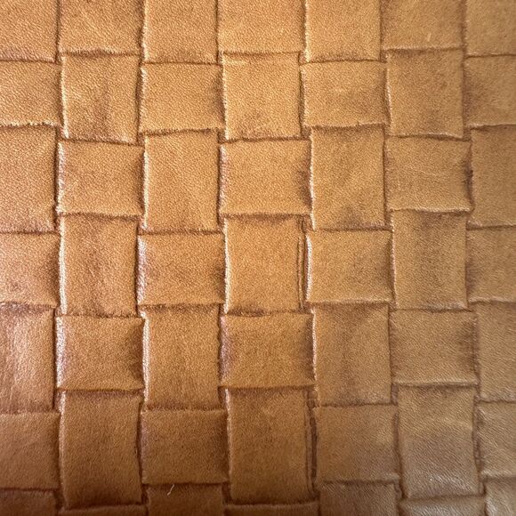 Margot Brown Leather Embossed Woven Zipper Wallet - Picture 4 of 5